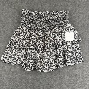 New with Tags Altar’d State Black White Floral Tiered Ruffle Mini Skirt Medium
